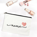 Personalized Makeup Bag Bridesmaid Maid of Honor Holiday Wedding Bachelorette Party Gifts Canvas Monogram Cosmetic Zipper Pouch