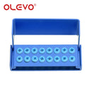 OLEVO Aluminum Dental Burs Holder Sterilizer Case Drills Block for High/Low Speed Bur Organizer Box With Silicone Autoclavable