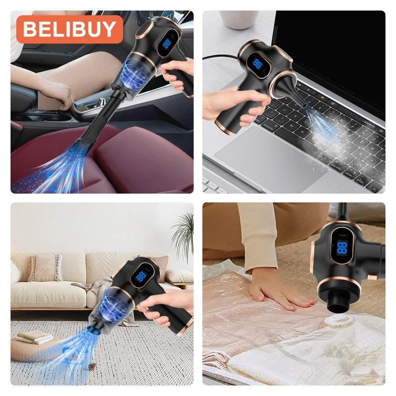 BELIBUY Car Vacuum Cleaner Home Appliance With Display Screen Mini Vacuum Cleaner Household Carpet Cleaner Cleaning Machine