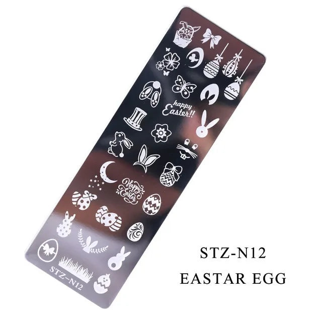 Christmas Nail Stamping Plates Cute Penguins Bear Winter Decor Deer Snowflakes Nail Stencils Printing Templates