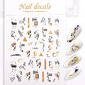 1 Pc Nail Strip Stickers Black/Gold/Rose Gold/Silver Metal Strip Tape Nail Art Adhesive DIY Foil Tips Nail Sticker Decals NK11