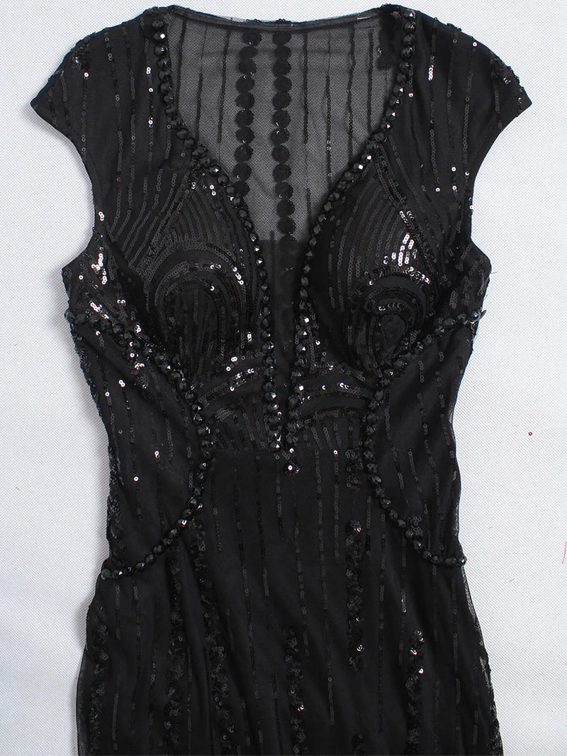 Sexy black maxi summer sequin dress women elegant luxury birthday prom wedding party dress ladies long evening dresses vestidos