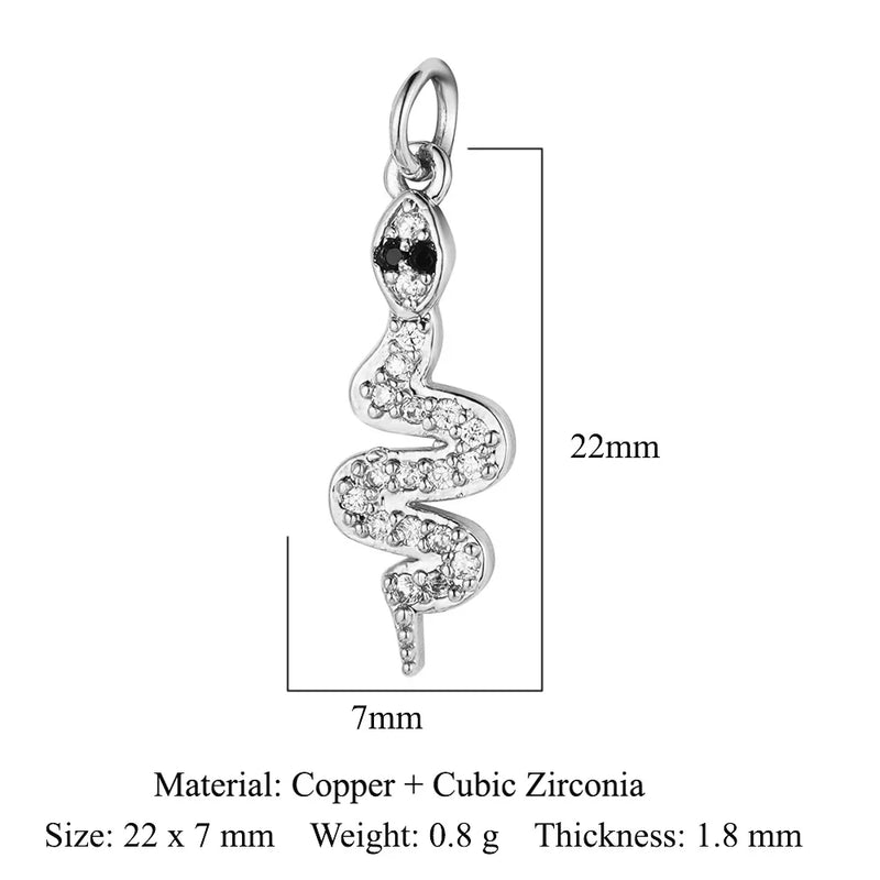 Fashion Cat Horseshoe Copper CZ Cycling Charm Wholesale Bear Butterfly Racket Pendant For Bracelet Necklace Making