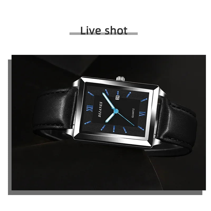 2024 New Men Watch Light Luxury Brand Business Watches for Men Square Business Wristwatches Luxury Clock Relojes De Hombre