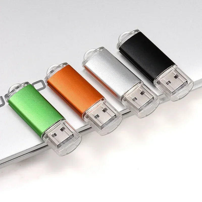 50Pcs/lot USB 2.0 Flash Drive 128MB 1GB2GB 4GB 8GB Pen Drive 16GB Pendrive 32GB USB Stick 64GB Memory Flash Disk Free Laser Logo