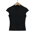 Taop&Za 2024 Spring New Product Women's Fashion Versatile Half High Collar Small Flying Sleeves Slim Fit Top