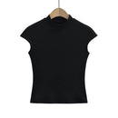 Taop&Za 2024 Spring New Product Women's Fashion Versatile Half High Collar Small Flying Sleeves Slim Fit Top