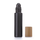 1X 10X 5ML 10ML Glass Black Roll On Bottle Essential Oil Natural Obsidian Ball Roller for Perfume Aromatherapy Refillable Bamboo