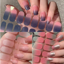 16Tip White Pink Full Cover Nail Sticker Self-Adhesive Simple Gradient Effect Full Nail Wraps DIY Nail Art Making Manicure Autum
