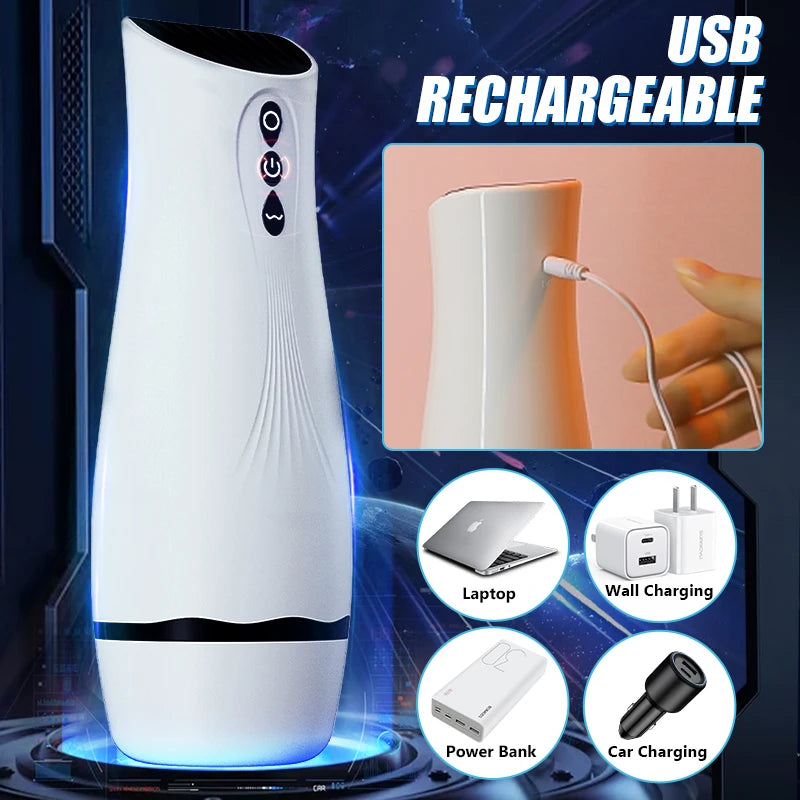 Masturbador masculino automático con succión, máquina de mamada con vibración, taza de masturbación, bomba de pene de bolsillo, juguete sexual para adultos.