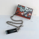 Men's Skull Cross Chain 3 Fold Men's Wallet, Creative Wallet, Christmas And Halloween Gift For Men