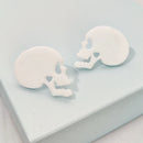 KUGUYS Halloween Skull Stud Earrings For Women Black White Red Acrylic Fall Jewellery Accessories for Horror Party