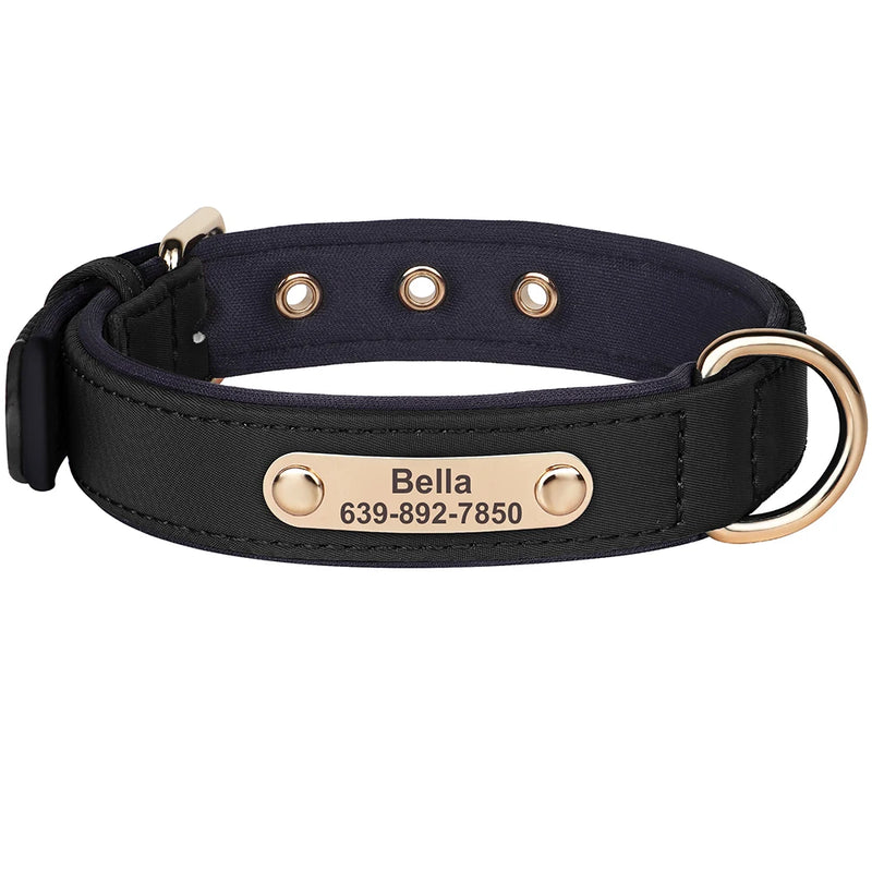 Personalized Dog Collar Waterproof Nylon Puppy Collars Necklace Free Custom Pet ID Collars for Small Medium Dogs Chihuahua Pug