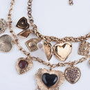 2025 New Vintage Punk Charm Hearts Necklaces Pendants Women Indian Statement Retro Metal Chain Links Necklace Jewelry