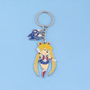 Anime Star Moon Metal Keychain Cosplay Tsukino Usagi Luna Cat Sailormoon Props Key Chain Pendant Keyring Jewelry Bag Ornament