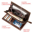 HUMERPAUL Men Wallets Genuine Leather Male Long Clutch with Phone Pocket RFID Blocking Cards Holder Large Capacity Storage Bags