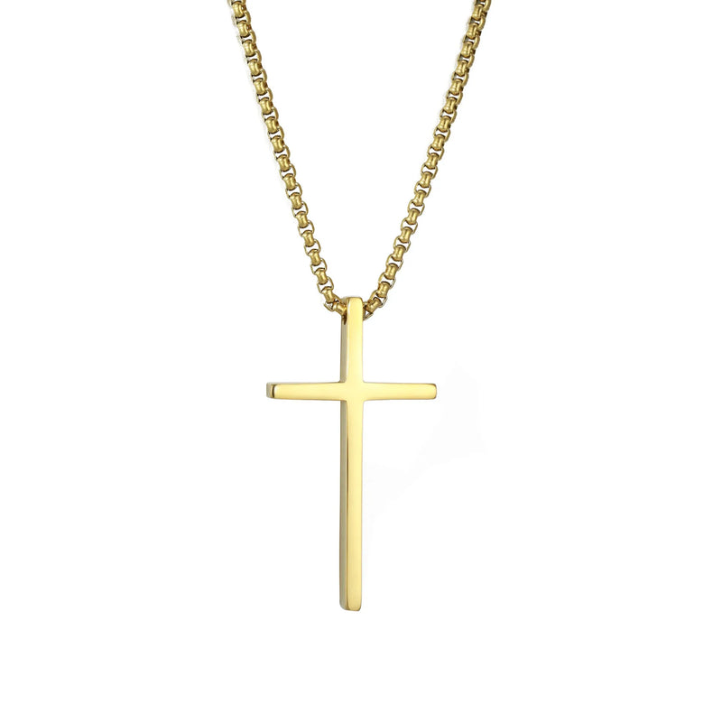 Hip hop minimalist versatile accessory, large cross pendant, stainless steel necklace