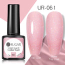 UR SUGAR - Esmalte de uñas en gel semipermanente rosa nude con purpurina, color sólido, 7,5 ml, para manicura semipermanente UV LED