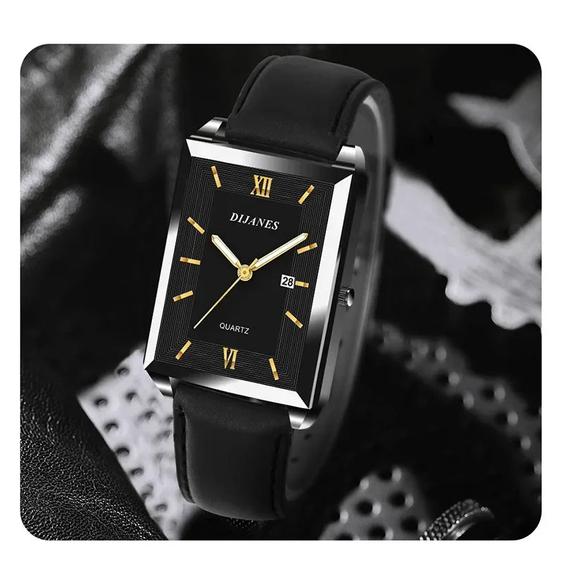 2024 New Men Watch Light Luxury Brand Business Watches for Men Square Business Wristwatches Luxury Clock Relojes De Hombre