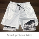 Berserk Anime Gym Shorts Men Fitness Sacrifice Print Y2K Performance Shorts 2 in 1 Quick Dry Athletics Short Pants Summer Male