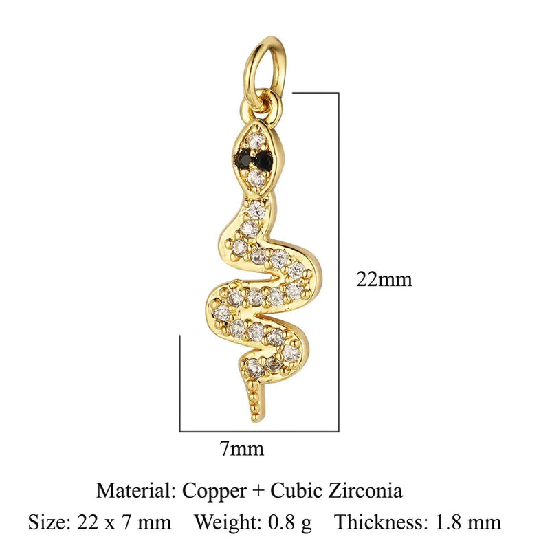 Fashion Cat Horseshoe Copper CZ Cycling Charm Wholesale Bear Butterfly Racket Pendant For Bracelet Necklace Making