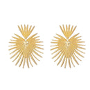 Retro Personality Exaggerated Fan-shaped Tassel Geometric Women's Earrings Heart-shaped Temperament Gift Jewelry