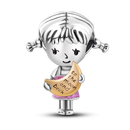 925 Sterling Silver Boy Girl and Heart Shape Pendant Charm Couple Lovers Bead Fit Pandora Original Bracelet DIY Jewelry Making