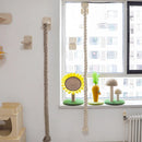 140cm Sisal Rope Cat Climber Tree Wall Mounted Scratching Post Interactive Play Toys Jungle Gym for Indoor Cats Pet Furniture