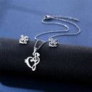 Stainless Steel Jewelry Sets EKG Heartbeat Music Note Necklaces &  Earings Set Nurse Doctor Medical Stethoscope Wave Couple Gift