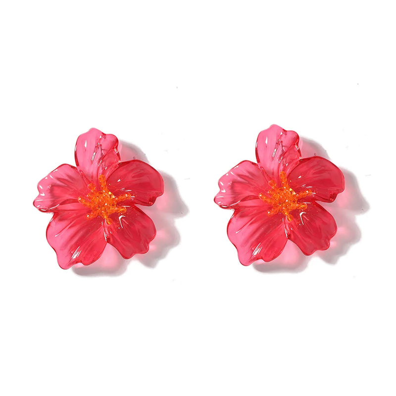 Exaggerated Trend Fashion Acrylic Transparent Flower Earrings