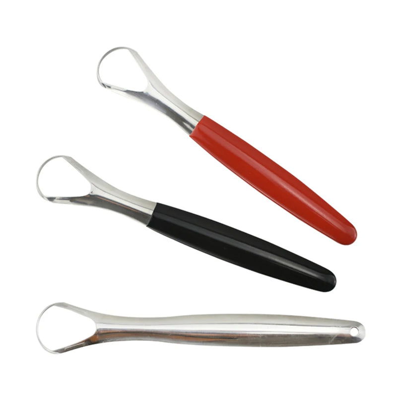 1/2Pcs Stainless Steel Tongue Scraper Adult Oral Hygiene Tongue Coating Brush With Packing Case Mouth Bad Breath Remover Cleaner