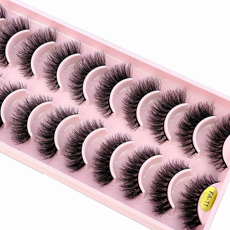 HBZGTLAD - 10 pares de pestañas postizas naturales, pestañas postizas largas, maquillaje 3D, extensiones de pestañas de visón, pestañas de visón para belleza