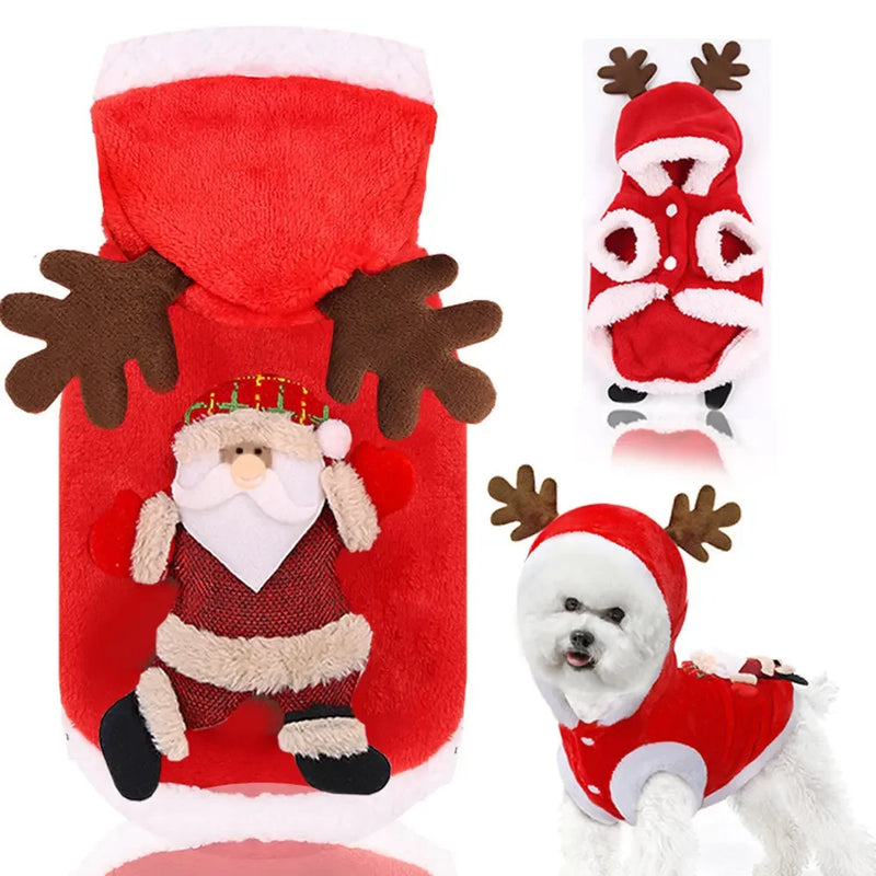 Fleece Flanel  Pet Dog clothes for Christmas Winter Soft Sweater for Small Medium Dogs Chihuhua
