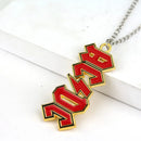 AC DC Logo Pendant Necklace Keychain Rock Band Women Men's Punk Jewelry For Fans Gift
