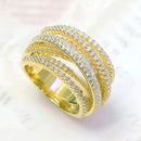 Huitan Luxury Trendy Cross Rings for Women Wedding Full Bling Iced Out Cubic Zircon Rings Statement Accessories Fashion Jewelry