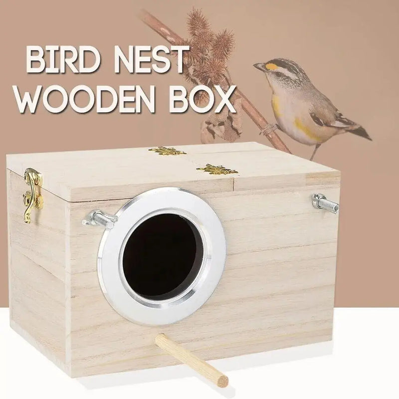 Wooden Bird Breeding Box Budgie Parrot Lovebirds Finch Nest Security Cage Nesting House Bird supplies