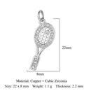 Fashion Cat Horseshoe Copper CZ Cycling Charm Wholesale Bear Butterfly Racket Pendant For Bracelet Necklace Making