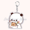 Llavero con diseño de Bubu Dudu, pareja de enamorados, oso panda, accesorios para bolso, colgante, joyería, regalos para amantes.
