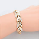 Luxury Love Braided Leaf Bracelet Charm Crystal Wedding Bracelets For Women Anniversary Valentines Day Gifts Aesthetic Jewelry