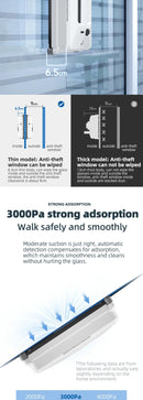 Robotic Window Cleaner Dual Water Spray,High Vacuum Suction Electric Window Washing Machine Smart Home Wall Glass Cleaning Robot