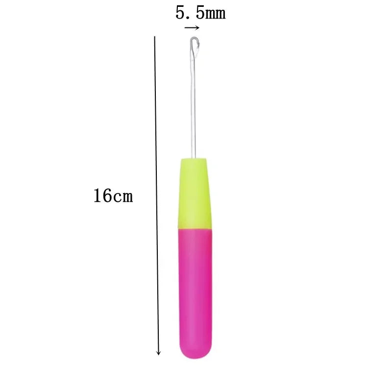 1pc Wood Plastic Crochet Braid Needle Feather Hair Extension Tools Wig Hook Needle Threader Knitting Hair Crochet Needles 7type