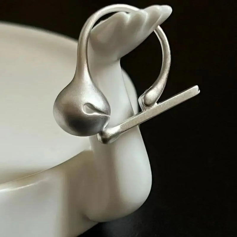 Creative Design Decompression Movable Knock Knock Anxiety Ring for Men Women Cute Stress Relief Fidget Ring Fashion Jewelry Gift