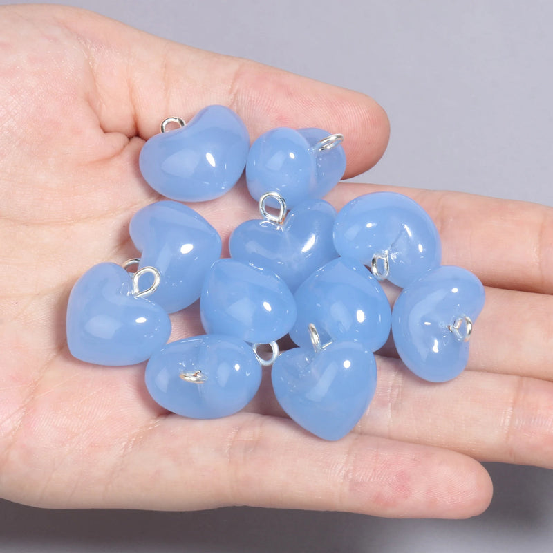 10pcs/lot Mixed Cute Resin Heart charms pendants for bracelets necklace earrings jewelry making diy Keychain parts 17.5x18mm