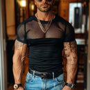 Mesh See-through Men's Shorts Casual Sports Men's Shorts Male Fitness Sexy See-through Shorts Black Sportswear Men's Trousers