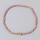 1pc Beach Vocation Themed Mixed Color Design 18K Gold Plated Copper & Bead Bracelet Cute & Luck For Festival Jewelry Gift