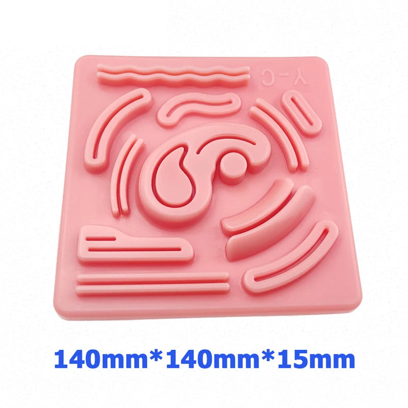 Surgical Suture Lifelike Training Skin Operate Suture Practice Model Training Pad Needle Scissors Tool Kit Teaching