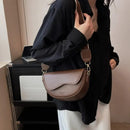 PU Leather Casual Ladies Shoulder Bag Women's Flap Crossbody Bag Saddle Bag 2 Straps Retro Handbag