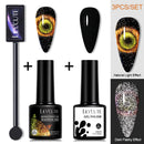 LILYCUTE 7ML 9D Cat Magnetic Gel Polish Set Semi Permanent Soak Off UV LED Glitter Nails Magnet Stick Black Gel Needed
