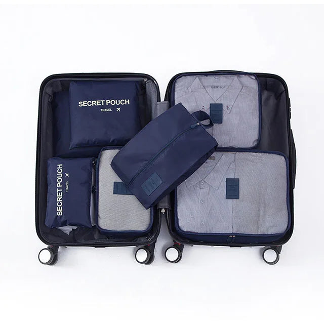 7/piece Travel Storage Bag Waterproof Organizing Clothes Travel Essentials Travelling Accesories Packing Multifunction Set Pouch