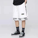 Men Short Basketball Paisley Hippie Streetwear Hip Hop Harajuku Retro Printed Irregular Loose Wide leg